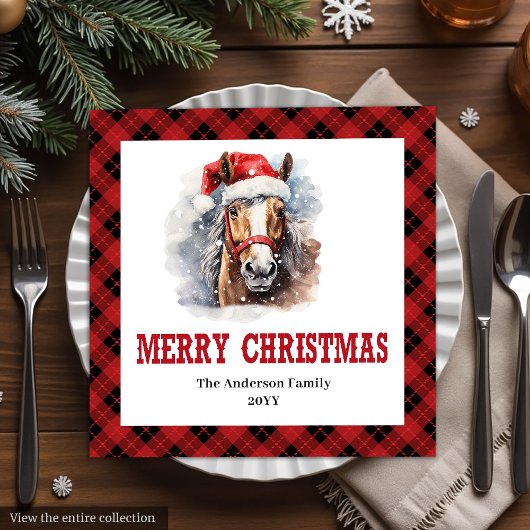 Farmhouse Western Tartan Christmas Napkins Serviette