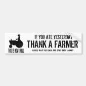 Farming Tractor Respect Farm Vehicles Message Autoaufkleber (Vorne)