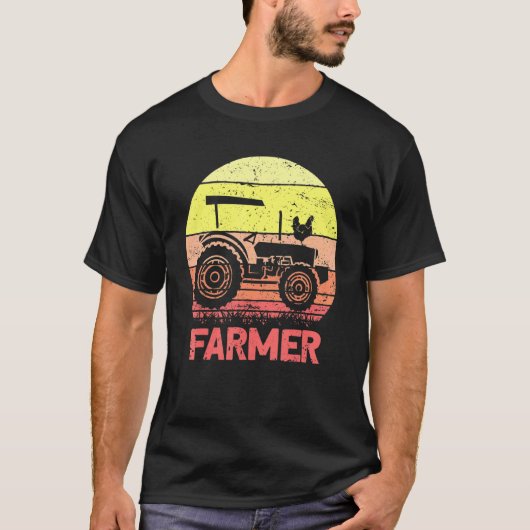 Farming Tractor Retro Farmer T-Shirt (Vorderseite)