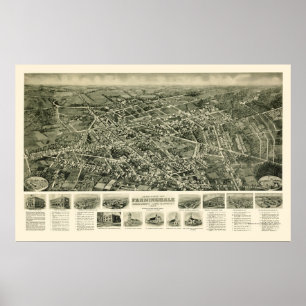 Farmingdale, NY Panorama Karte - 1925 Poster