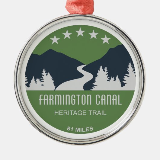 Farmington Canal Heritage Trail Ornament Aus Metall (Vorne)