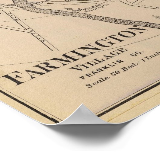 Farmington, Gorham, Yarmouth, Bridgton Map Poster (Ecke)