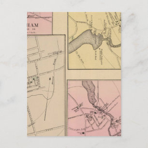 Farmington, Gorham, Yarmouth, Bridgton Map Postkarte