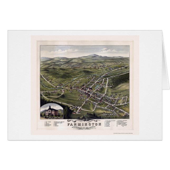 Farmington, panoramische Karte NH - 1877 (Vorderseite (Horizontal))