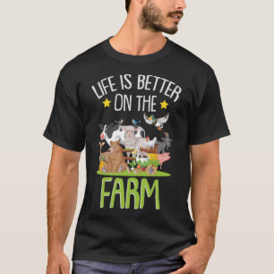 Farmkühe Hühnerschweine Ranch Farmland F T-Shirt