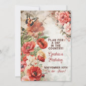 Farmland Chic Save the Date Card Einladung (Rückseite)