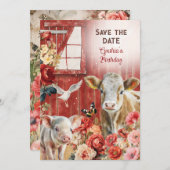 Farmland Chic Save the Date Card Einladung (Vorne/Hinten)