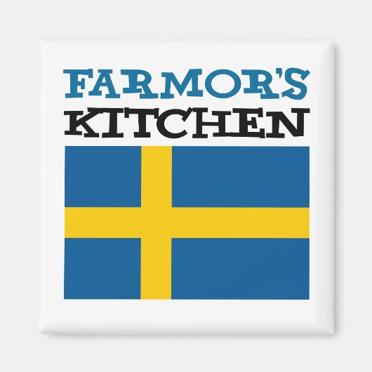 Farmors Küche, welche die Flagge von Schweden Magnet (Vorne)