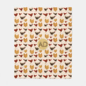 Farmouse Hen | Monogramm Blanken Hühner Fleecedecke (Vorderseite)