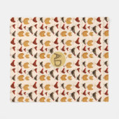 Farmouse Hen | Monogramm Blanken Hühner Fleecedecke (Vorderseite (Horizontal))