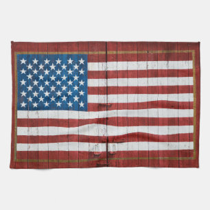 Farms American Flag   Barn Mural Geschirrtuch