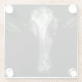 Farms B&W Cow Head Shot Glasuntersetzer (Rückseite)