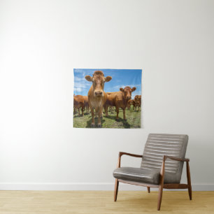 Farms Brown Cow Group Wandteppich