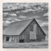 Farms BW | American Flag Barn Scene Glasuntersetzer (Vorderseite)