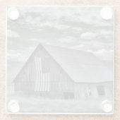 Farms BW | American Flag Barn Scene Glasuntersetzer (Rückseite)