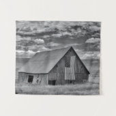 Farms BW | American Flag Barn Scene Wandteppich (Vorderseite (Horizontal))