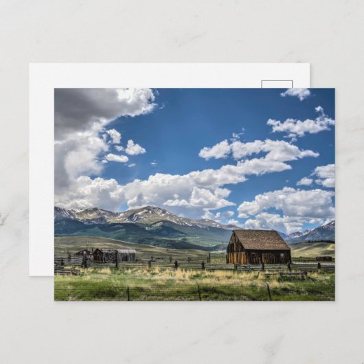 Farms | Farm Below the Colorado Mountains Postkarte (Vorne/Hinten)