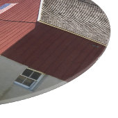 Farms | Red Barn With American Flag Schneidebrett (Ecke)