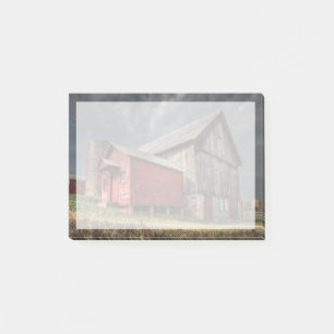 Farms Red Wooden Barn in Michigan Post-it Klebezettel