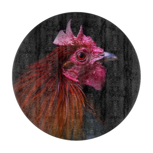 Farms | Rooster Head Shot Schneidebrett (Vorderseite)