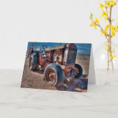 Farms Rusty Antique Tractor Karte (Gelbe Blume)