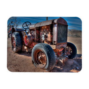Farms Rusty Antique Tractor Magnet