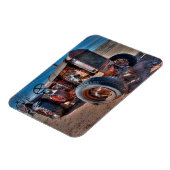 Farms Rusty Antique Tractor Magnet (Linke Seite)