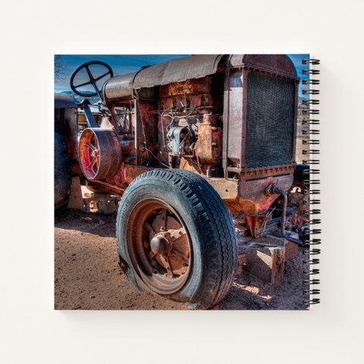 Farms Rusty Antique Tractor Notizblock (Rückseite)