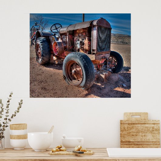 Farms Rusty Antique Tractor Poster (Küche)