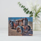 Farms Rusty Antique Tractor Postkarte (Stehend Vorderseite)