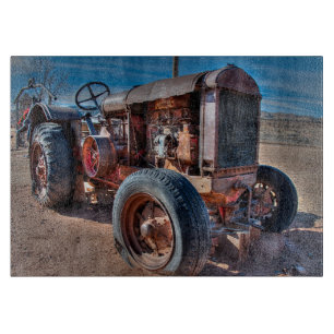 Farms Rusty Antique Tractor Schneidebrett
