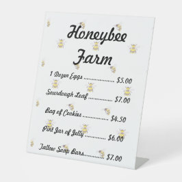 Farmstand Product Sign Template Honeybee Theme Sockelschild