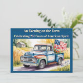 Farmstead Americana ★ Patriotic US 250 Celebration Einladung (Stehend Vorderseite)