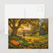 Farmstead Cottage at Harvest Time Postkarte (Vorne/Hinten)