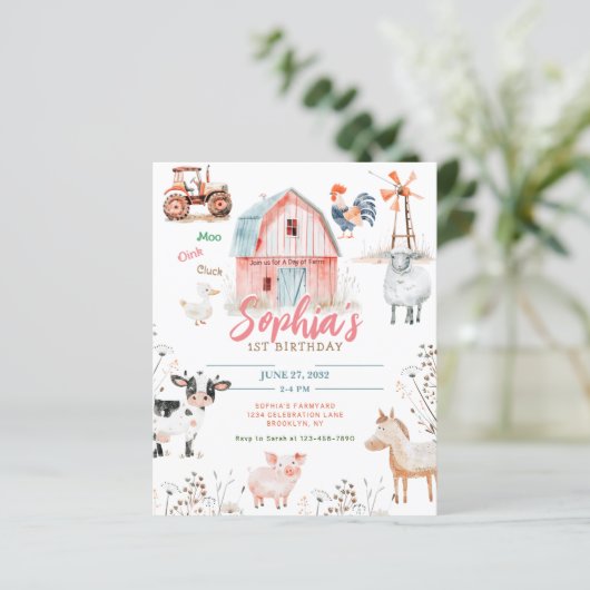 Farmtastic Barnyard Animals Kindergeburtstag (Stehend Vorderseite)