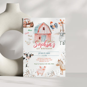 Farmtastic Barnyard Animals Kindergeburtstag Einladung
