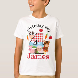 Farmtier Viertes Geburtstag 4 | Barnyard Birthday T-Shirt