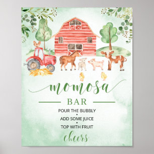 Farmtiere Momosa-Bar für Babydusche Poster