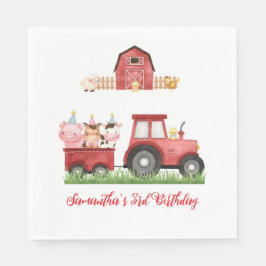 Farmtiere Red Boy Barnyard Geburtstagspartei Serviette