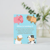 Farmtiere zum Geburtstag Einladung (Stehend Vorderseite)