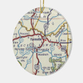 Farmville VA Vintage Karte Keramik Ornament (Links)
