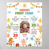 Farmyard Animal First Year Photo Milestone Poster (Vorne)