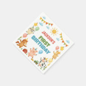 Farmyard Animals Birthday Party Napkins Serviette (Ecke)