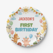 Farmyard Animals Birthday Party Paper Plates Pappteller (Vorderseite)
