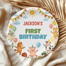Farmyard Animals Birthday Party Paper Plates Pappteller