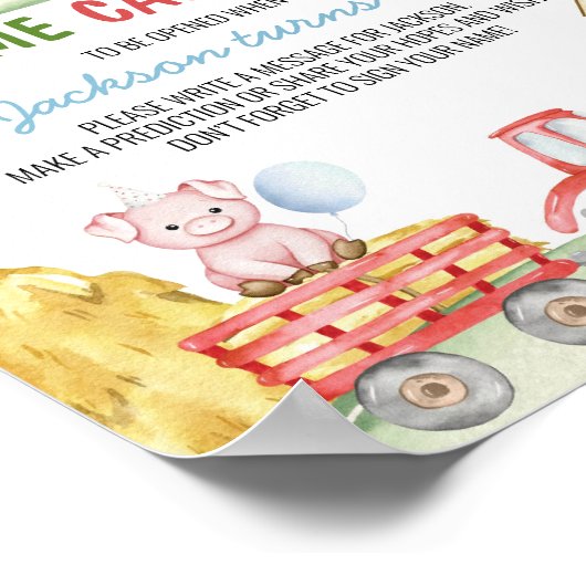 Farmyard Animals Birthday Party Time Capsule Sign Poster (Ecke)