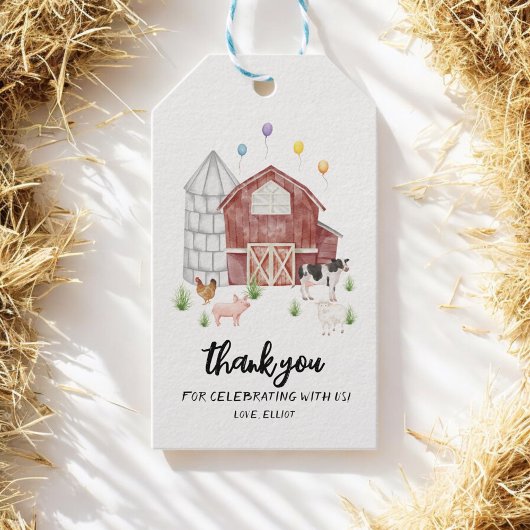 Farmyard Barnyard Farmtiere Geburtstagsparty Geschenkanhänger