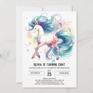Farmyard Digital Horse Geburtstag Einladung