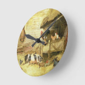 Farmyard Scene Runde Wanduhr (Winkel)