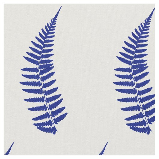 Farn-Blatt-Blau auf weißem Hintergrund-Gewebe Stoff (Nahaufnahme)